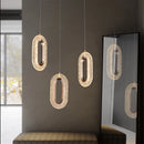 Axya Rose Gold LED Oval Pendant Ceiling Chandelier