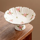 Ceramic Cherry Blossom High Footed Fruit Plate by Axyaa
