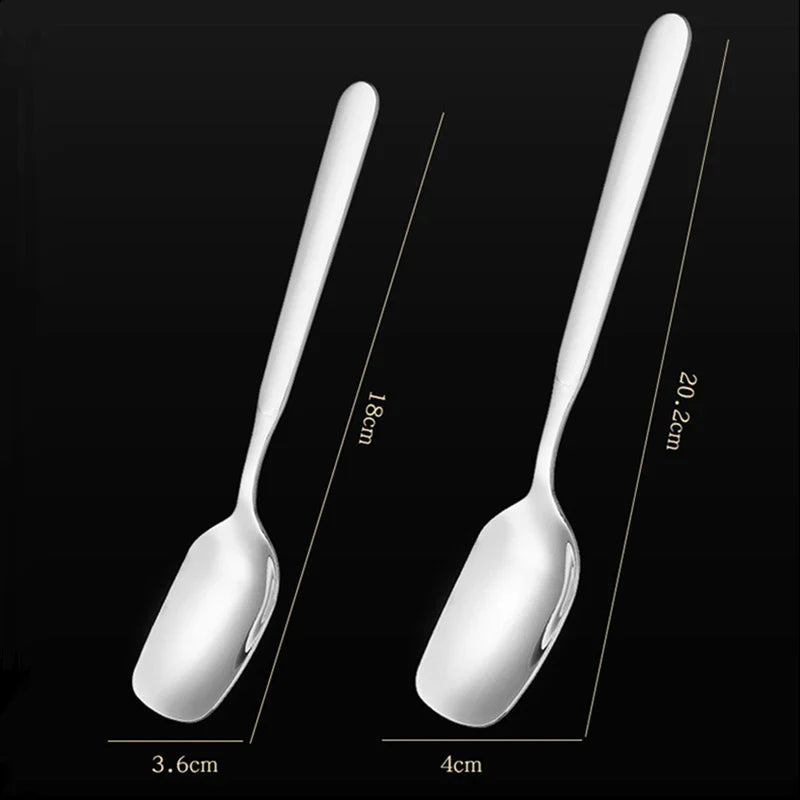 Axyaa Stainless Steel Square-headed Soup Ladle and Dining Spoon