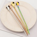 Axyaa Stainless Steel 2-in-1 Straw Spoon Set for Drinks & Coffee Cocktail Juice