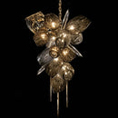 Axyaa Glass Shades LED Chandelier Metal Art Chain Hanging Lamp Fixtures