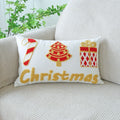 Axyaa Christmas Embroidered Pillow Cover - Canvas Letter Decor Pillowcase