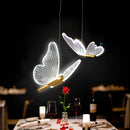 Axyaa Nordic Golden Butterfly LED Pendant Chandelier for Living Room & Bedroom