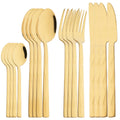 Axyaa 16-Piece Black Stainless Steel Cutlery Set for Western Dining