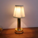 Axyaa Fabric Lampshade Rechargeable Reading Lamp: Hotel Bedside Study Room Decor Table Lamp
