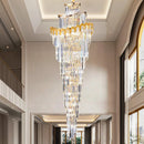 Axyaa Spiral Staircase Duplex Crystal Chandelier for Elegant Living Room Hall Lobby