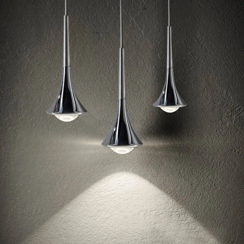Axyaa Rain Pendant LED Lamp: Sleek Silver Design for Home Decor