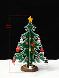 Mini Wooden Christmas Tree Ornament Set | Axyaa Festive Table Decor & Centerpiece