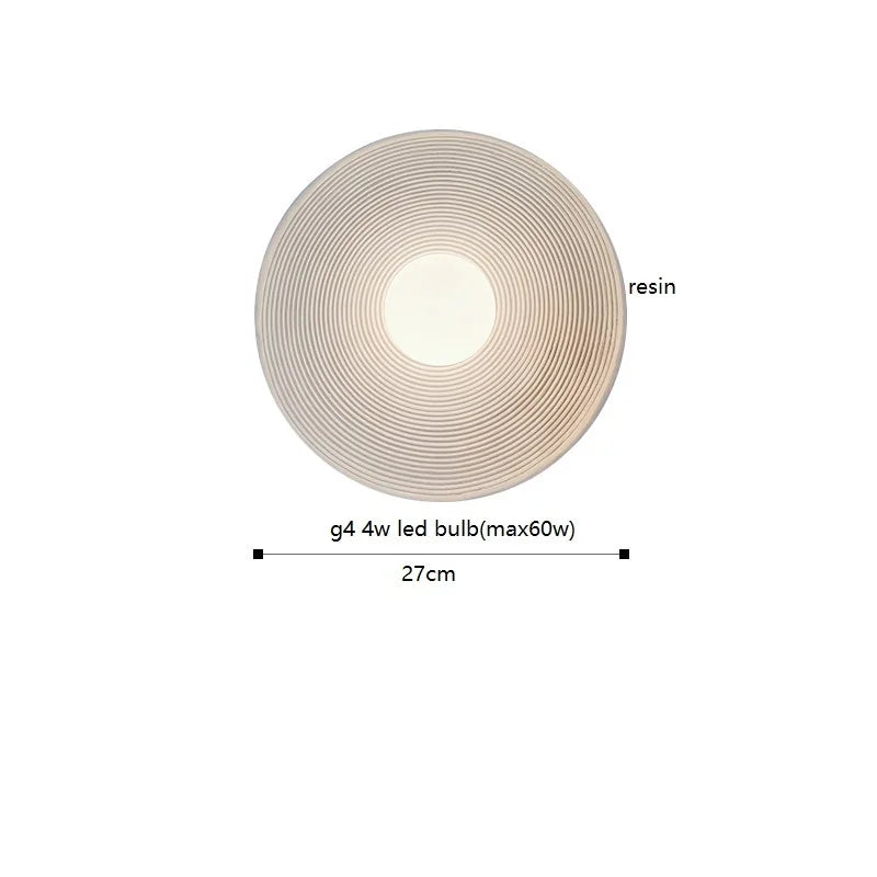 Axyaa Round Resin LED Wall Sconce Light Japanese Style Wandlamp