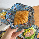 Axyaa Ceramic Fish Plate Set, Double-Eared Steamed Cooking Plate, High-Value Salad Plate