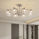 Axyaa Vintage Glass Chandelier: Retro Luxury Pendant Lighting for Living Dining Room