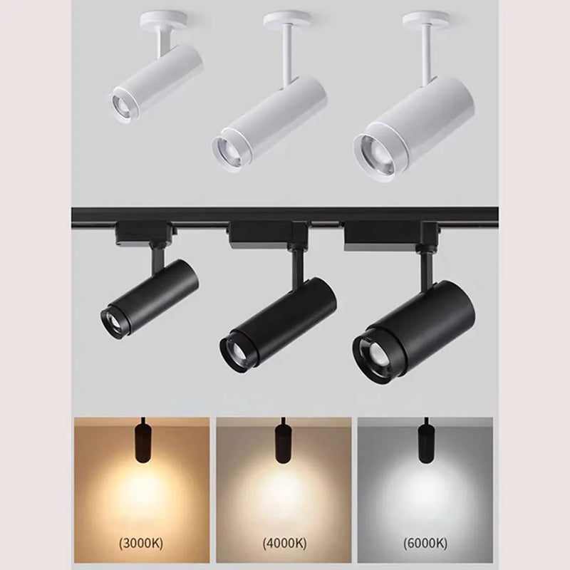 Axyaa Black Industrial Track Light with Adjustable Focus and COB Technology