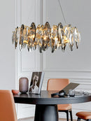 Axyaa Modern Crystal Chandelier Clear Hanging Ceiling Lamp Luster Dining Living Room Decor