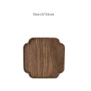 Axyaa Black Walnut Lace Tray for Bread, Fruit, Snacks - Plum Blossom Edge - Tea Tray