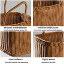 Axyaa Wicker Picnic Basket Tote: Rustic Storage & Shopping Organizer