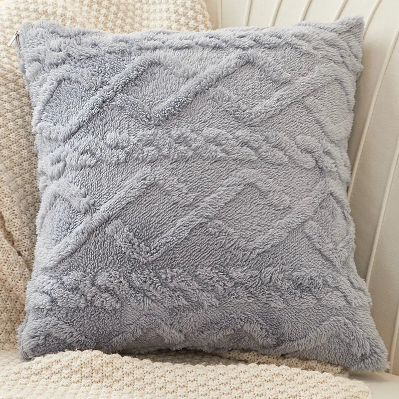 Axyaa Pink Velvet Geometric Cushion Cover 45*45cm for Home Living Room
