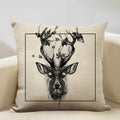 Elk Animal Cushion Cover Sofa Decor Pillow Case Linen Home Decor Axyaa