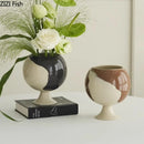 Cow Print Ceramic Vase by Axyaa - Flower Vessel for Desktop Decor