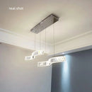 Axyaa Double S Wave Steel Crystal LED Pendant Lights Art Deco Hanging Lamp