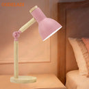 Axyaa Round Wood Bottom Adjustable Reading Table Lamp - Children's Eye Protection Lamp - Bedroom Study Desk Lamp