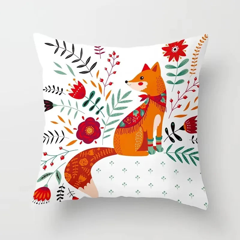 Axyaa Cartoon Animal Cushion Cover 45*45 Sofa Pillowcase Decorative Throw Pillow