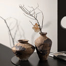 Axyaa Coarse Pottery Vase: New Chinese Wabi Sabi Style Rustic Decor for Home & Living Room