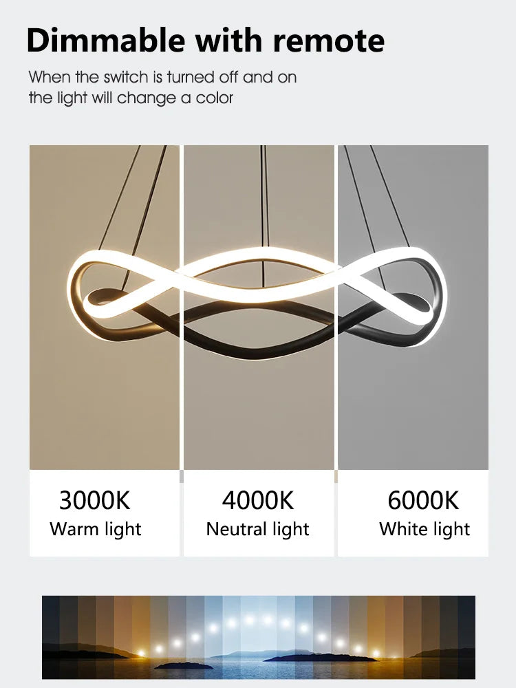 Axyaa Circular Nordic Dining Room Chandelier Simple Modern Living Room Lighting