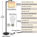 Axyaa LED Linen Lampshade Floor Lamp RGB Dimmable Vintage Vertical Loft Light