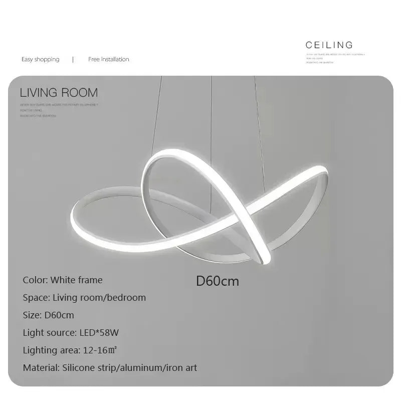 Modern Nordic LED Pendant Light by Axyaa for Home, Aluminum Line Design with Remote Dimming
