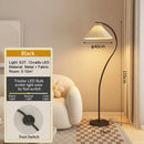 Axyaa Modern LED Fishing Floor Lamp in Gold, Black, or White Finish
