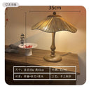 Axyaa Walnut Fabric LED Table Lamp: Retro Nordic Modern Home Decor Ornament