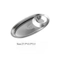 Axyaa Stainless Steel Oval Snack Plate for Hotel and Restaurant