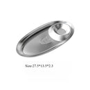 Axyaa Stainless Steel Oval Snack Plate for Hotel and Restaurant