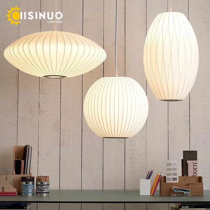 Axyaa Silk Cloth Pendant Chandeliers for Dining Room and Kitchen