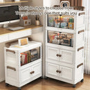 Axyaa 3-5 Tier Storage Cart - Wide Foldable Rolling Cabinet for Home Organization