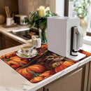 Axyaa Halloween Pumpkin Kitchen Drying Mat Absorbent Anti-slip Bathroom Drain Pad