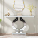 Axyaa Mirrored Console Table, Modern Entryway Table with Thickened Mirror Finish