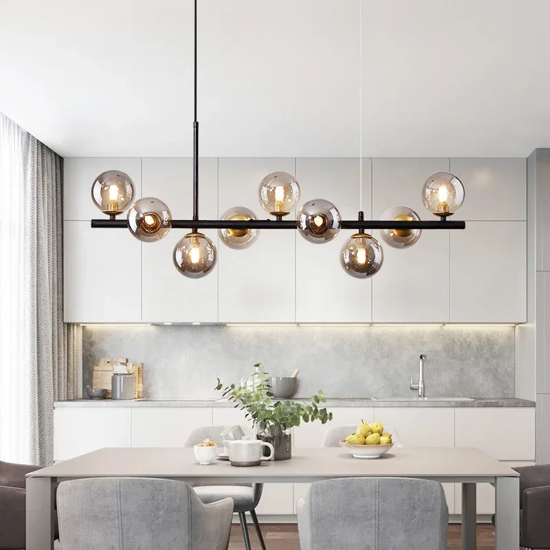 Axyaa Gold Glass Ball LED Pendant Light for Kitchen Living Room