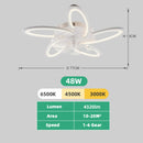 Axyaa 6-Speed Silent Ceiling Fan & Light Chandelier, Dimmable LED for Home Decor