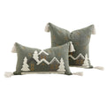 Axyaa Christmas Embroidered House Throw Pillowcase Cojines Cotton Beige Cover