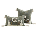 Axyaa Christmas Embroidered House Throw Pillowcase Cojines Cotton Beige Cover