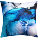 Axyaa Blue Floral Print Cushion Cover 45x45cm - Modern Sofa Car Decorative Pillow Cover