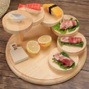 Axya Rotating Sushi Plate Snack Rack Wooden Stand Tray Sashimi Container