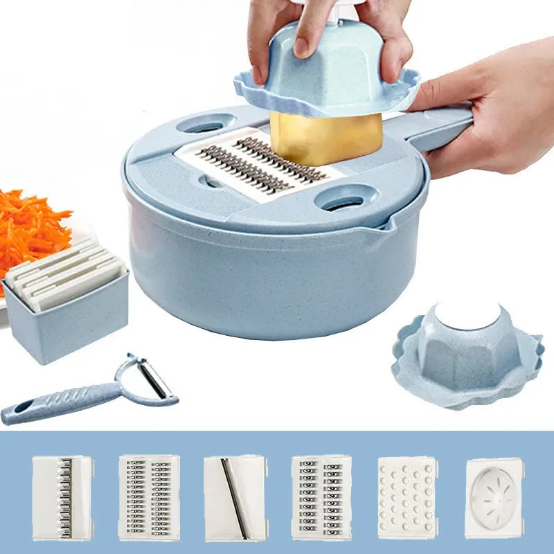 Axya 8-in-1 Kitchen Slicer & Chopper Set - Multi-Function Potato Slicing Utensil