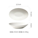 Axyaa Stone Pattern Ceramic Oval Salad Plate Fish Plate Soup Pasta Dish Tableware