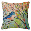 Axyaa Bird Flower Linen Pillowcase Sofa Cushion Cover Home 40x40-60x60