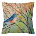 Axyaa Branch Bird Flower Linen Pillowcase Sofa Cushion Cover Home Decor Custom Sizes