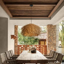 Axyaa Woven Rattan LED Chandelier for Japanese Wabi Sabi Style Home Decor