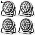 Axyaa 4PCS RGBW Par Light 18LEDs DJ Party Stage Lights Disco Wedding Club