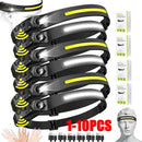 Axyaa Rechargeable LED Headlamp XPE+COB Torch Waterproof Camping Fishing Headlight